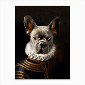 Mr Maximilian The Bulldog Pet Portraits Canvas Print