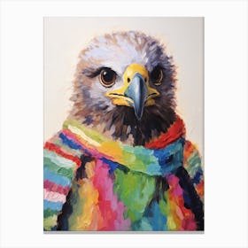 Baby Animal Wearing Sweater Eagle Canvas Print