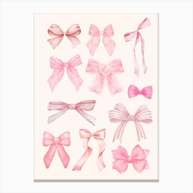 Pink Bows Coquette Art Print Canvas Print