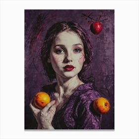 Girl With An Orange Canvas Print