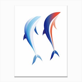 Dolphin Minimalist Abstract 2 Canvas Print