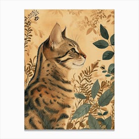 Bengal Cat Japanese Illustration 1 Canvas Print