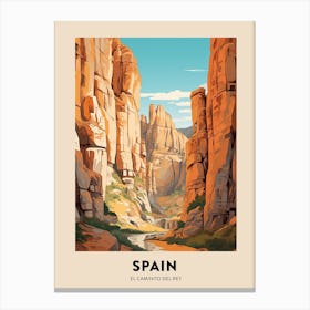 El Caminito Del Rey Spain Vintage Hiking Travel Poster Canvas Print