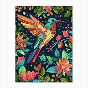 Colorful Humming Bird Canvas Print