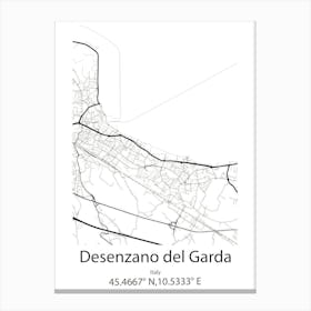 Desenzano Del Garda,Italy Minimalist Map Canvas Print