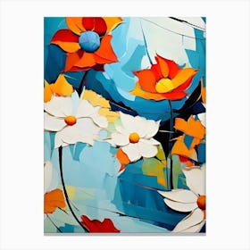 Abstract Flowers Painting Canvas Print