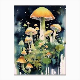 Mushroom Watercolour 4 Canvas Print