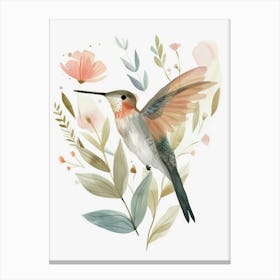 Charming Nursery Kids Animals Hummingbird 3 Canvas Print