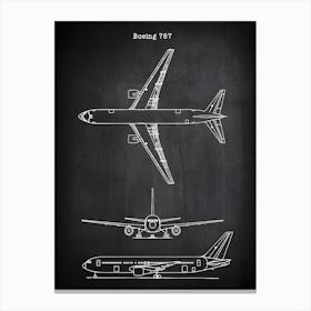 Boeing 767 Airplane Decor Aircraft Decor Plane Decor Airplane Art Airplane Print Airplane Blueprint Airplane Art Va7671 Canvas Print