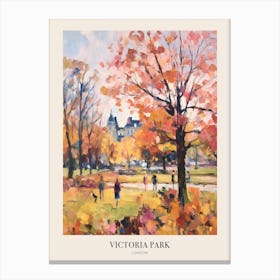 Autumn City Park Painting Victoria Park London 2 Poster Canvas Print