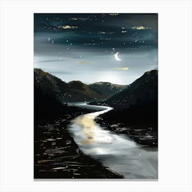 River At Night 1 Canvas Print