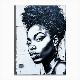 Graffiti Mural Of Beautiful Black Woman 297 Canvas Print