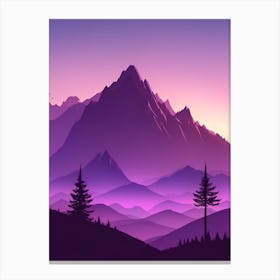 Misty Mountains Vertical Composition In Purple Tone 49 Canvas Print