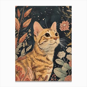 Bengal Cat Japanese Illustration 3 Canvas Print
