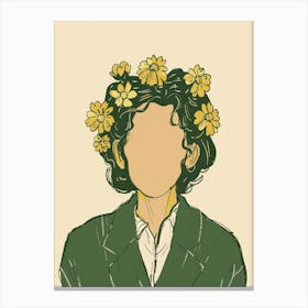 Girl With Flowers On Her Head 5 Canvas Print