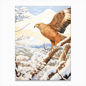 Winter Bird Painting Golden Eagle 1 Canvas Print
