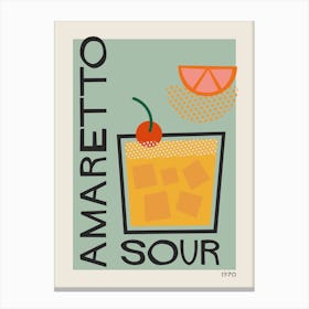 Amaretto Sour Retro Cocktail  Canvas Print