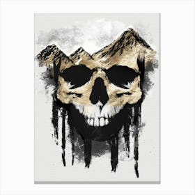 Skull With Mountains Canvas Print