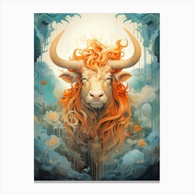 Highland Cow Of The Gods Canvas Print