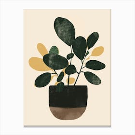 Jade Plant Minimalist Illustration 5 Canvas Print