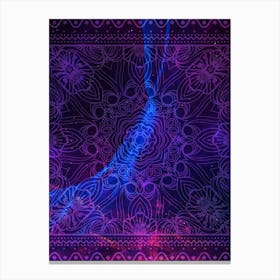 Cosmic mandala #9 - space neon poster Canvas Print