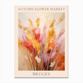 Autumn Flower Market Poster Bruges Canvas Print