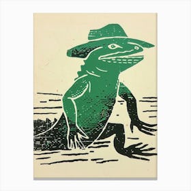 Lizard Cowboy Bold Print Canvas Print