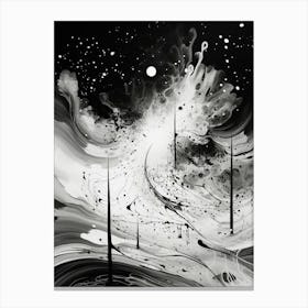 Celestial Whsipers Abstract Black And White 4 Canvas Print