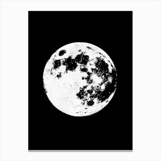 Full Moon Screenprint Canvas Print