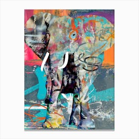 Elephant Graffiti Two Canvas Print