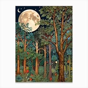 William Morris Night In The Forest 1 Canvas Print