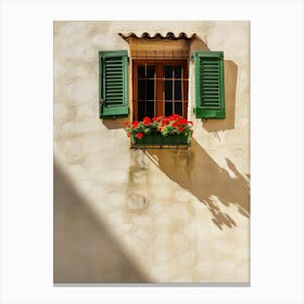 Window With Green Shutters 1 Canvas Print