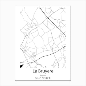 La Bruyere,Belgium Minimalist Map Canvas Print