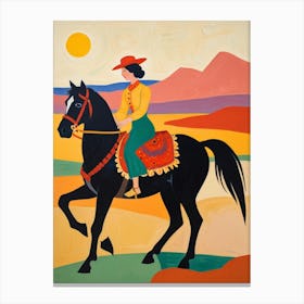 Woman On Horseback Canvas Print