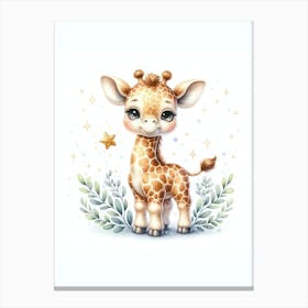 Charming Giraffe Wall Art Canvas Print