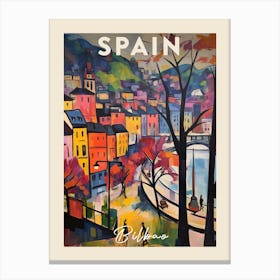 Bilbao Spain 1 Fauvist Painting  Travel Poster Canvas Print