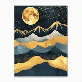 Moon And Mountains Canvas Print Canvas Print