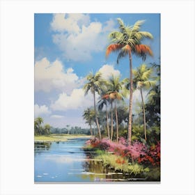 Palm Trees By The Water Canvas Print