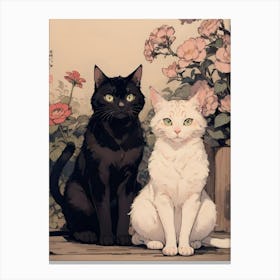 Black And White Cats 1 Canvas Print