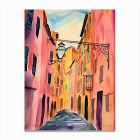 Parma, Italy Watercolour Streets 3 Canvas Print