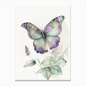 Butterfly Outline Watercolour Ink 1 Canvas Print