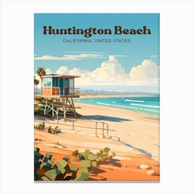 Huntington Beach California United States Summer Travel Art Canvas Print