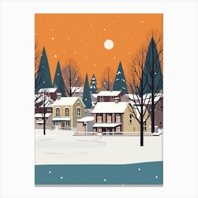 Retro Winter Illustration Inverness United Kingdom Canvas Print