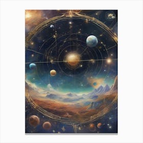 Planets In Space Canvas Print