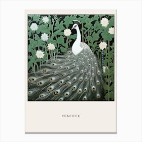 Ohara Koson Inspired Bird Painting Peacock 7 Poster Canvas Print