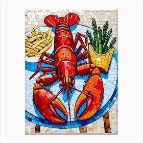 Lobster On A Plate 1 Canvas Print