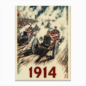 Aihrgdesign A Vintage Poster Of An Automobile Rally In 1914 F 47bb7037 B156 4dff 87a2 Af45aa993569 3 Canvas Print