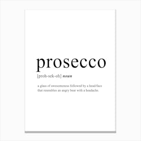 Prosecco Definition Canvas Print