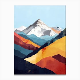 Cosmic Crests: Minimalist Mountain Canvas Print