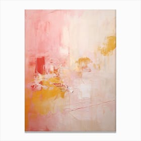 Pink And Yellow, Abstract Raw Painting 3 Canvas Print